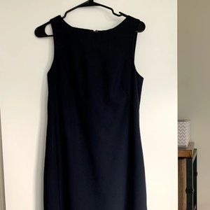 Theory Betty wool shift wool dress, navy blue